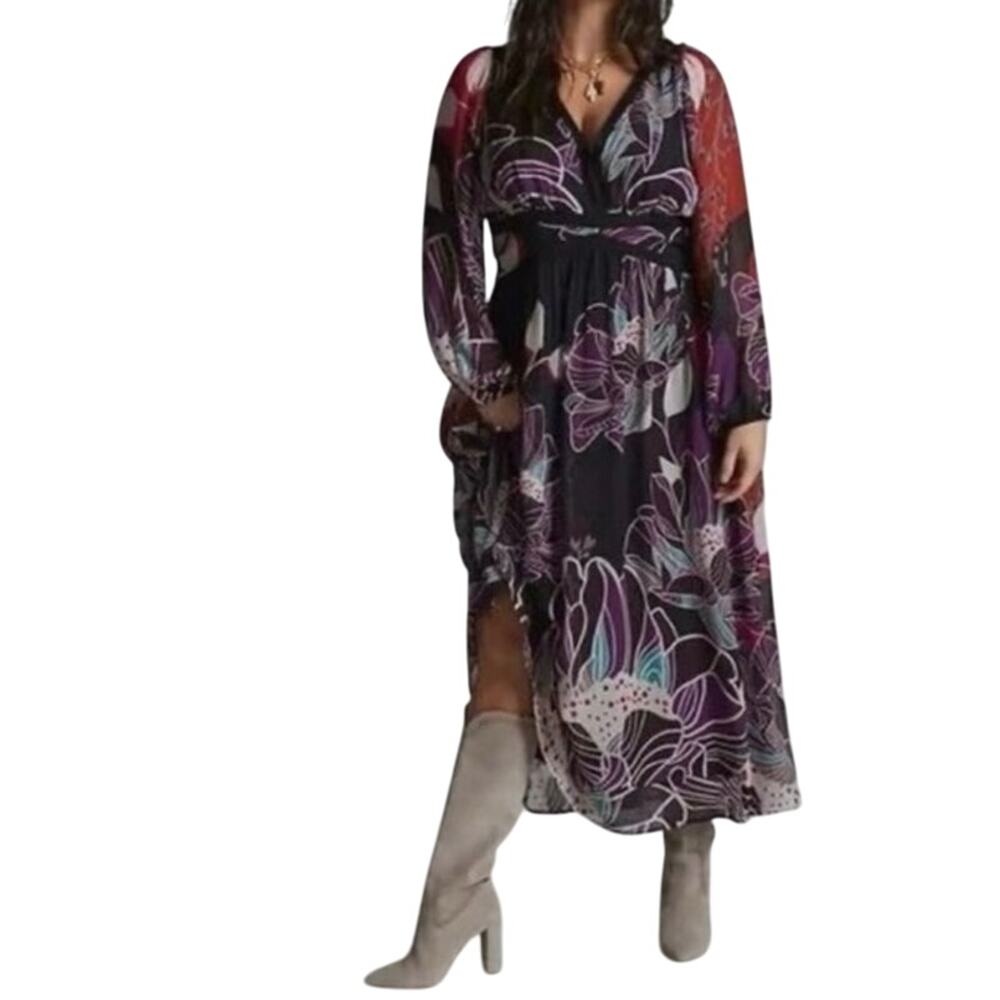 LetMeBe by Anthropologie Midi Dress Bold Print, Size Small new with tag - Picture 7 of 14
